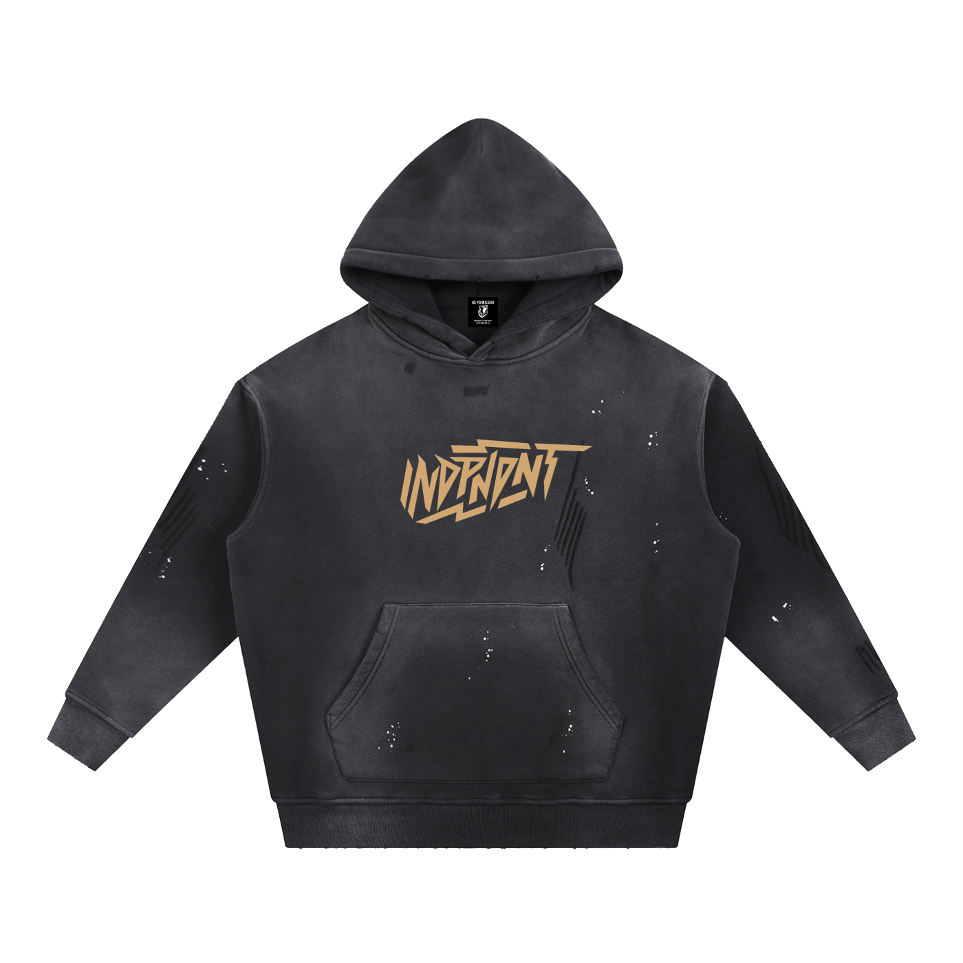 Vintage Washed Frayed Fleece Hoodie