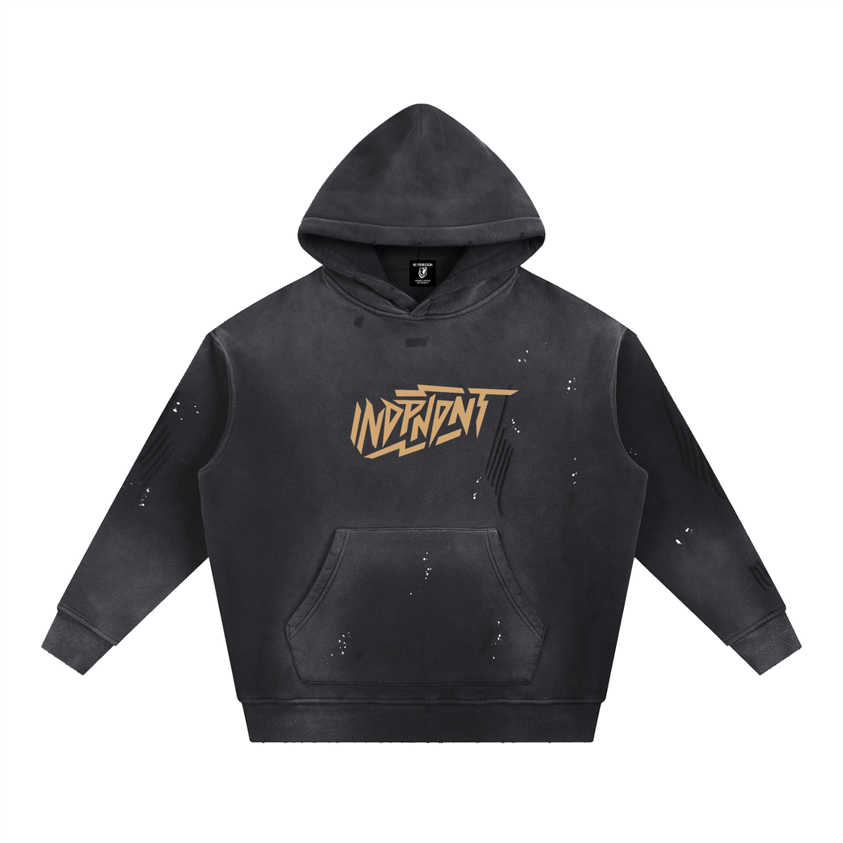 Vintage Washed Frayed Fleece Hoodie
